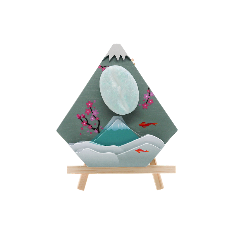 Japanese desktop Maihui wood art lamp-Wooden snow peak