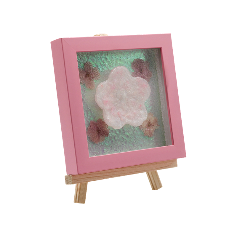 Amber Wooden Frame Water Ripple Cherry Blossom Art Lamp - Yozakura Rain