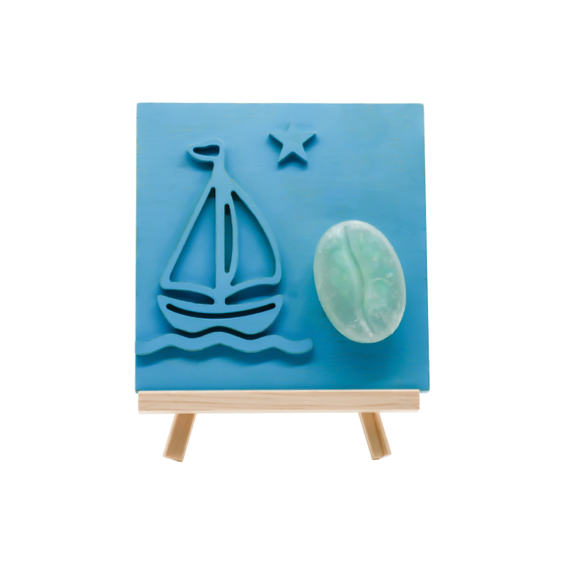 Ocean Color Sailboat Bamboo Carved Wood Lamp - Sail Shadow Baking