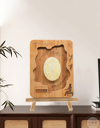 Carved Wooden Lamp