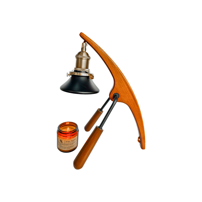Candle Warmer Lamp With Wooden Curved Arm - Arc Glow